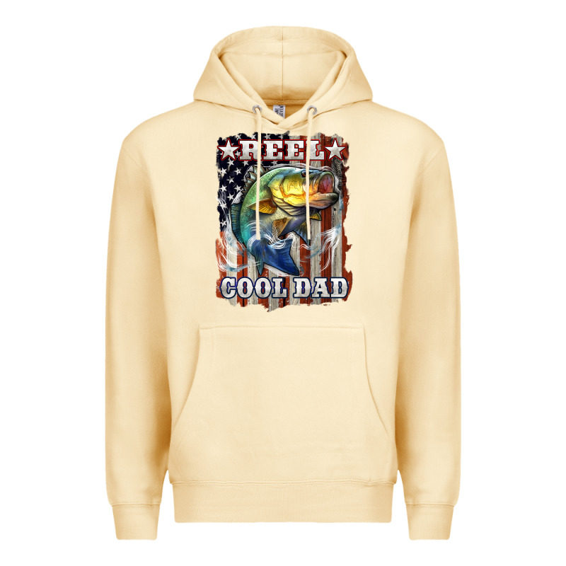 Reel Cool Dad Bass 4th Of July Premium Hoodie by LillyAllenDesigns | Teevron