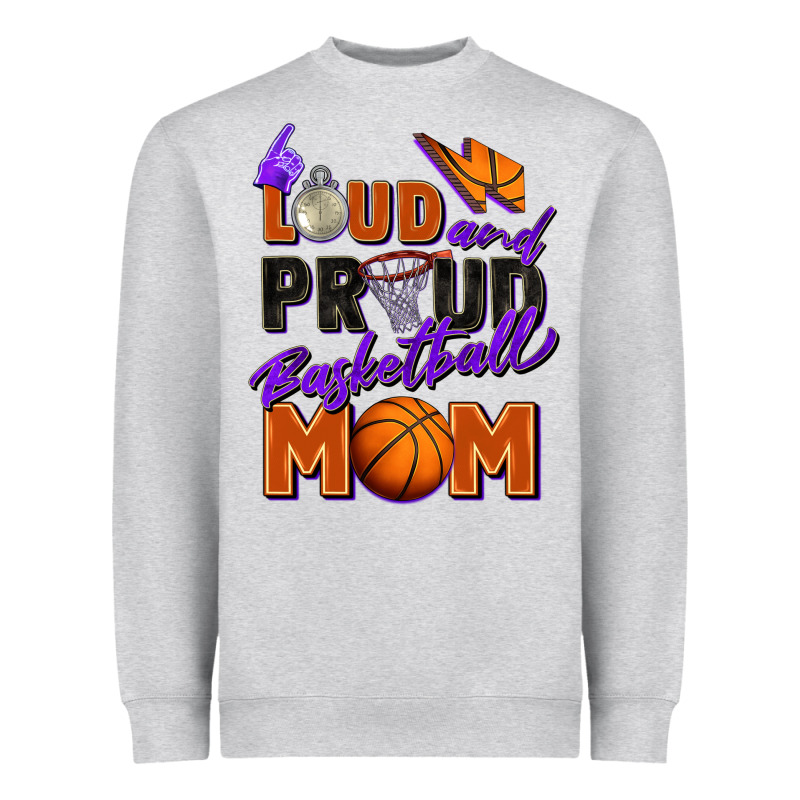Loud And Proud Basketball Mom Heavyweight Sweatshirt by Zillion Design Studio | Teevron