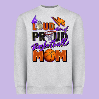Loud And Proud Basketball Mom Heavyweight Sweatshirt Designed By Zillion Design Studio