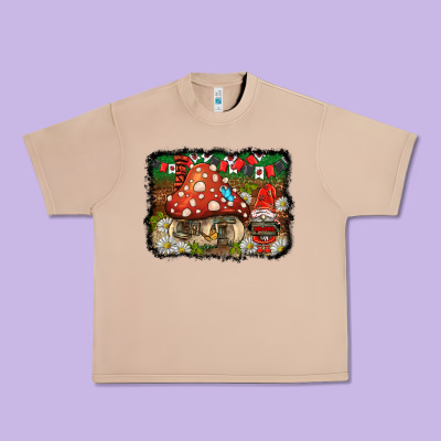 Welcome Ladybug Gnome Background Urban Heavy Tee Designed By Barkaloodesign