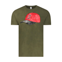 Vintage Olive red softball cap fa element Vintage Tee - FaDigitalArtStudio