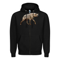 Black hyena Zipper Hoodie - LillyAllenDesigns
