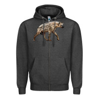 Charcoal Heather hyena Zipper Hoodie - LillyAllenDesigns