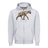 Heather Grey hyena Zipper Hoodie - LillyAllenDesigns