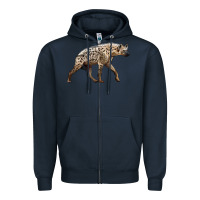 Navy hyena Zipper Hoodie - LillyAllenDesigns