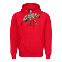 Red hyena Zipper Hoodie - LillyAllenDesigns