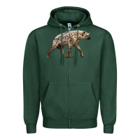 Sports Green hyena Zipper Hoodie - LillyAllenDesigns