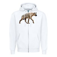 White hyena Zipper Hoodie - LillyAllenDesigns