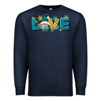 Navy love winter gnome Premium Sweatshirt - NancyCooperArtShop