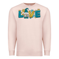 Pale Pink love winter gnome Premium Sweatshirt - NancyCooperArtShop