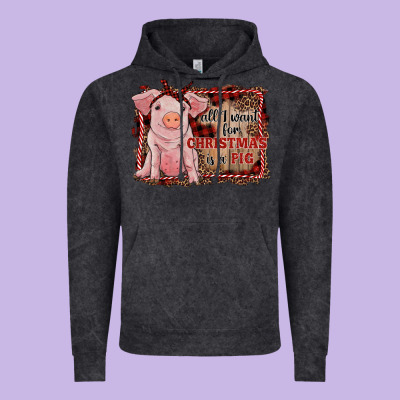 All I Want For Christmas Is A Pig Sitting Pig Vintage Hoodie Designed By Ranaportraitstore