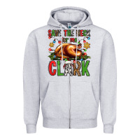 Heather Grey save the neck for me clark christmas vacation Zipper Hoodie - Jasminsmagicworld