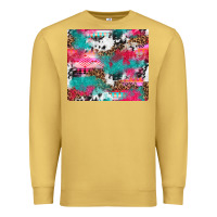 Antique Gold leopard cowhide pink turquoise glitter Premium Sweatshirt - NancyCooperArtShop