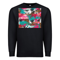 Black leopard cowhide pink turquoise glitter Premium Sweatshirt - NancyCooperArtShop