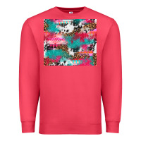 Cardinal leopard cowhide pink turquoise glitter Premium Sweatshirt - NancyCooperArtShop