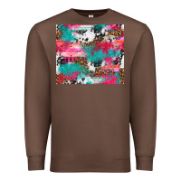 Chestnut leopard cowhide pink turquoise glitter Premium Sweatshirt - NancyCooperArtShop