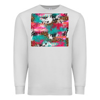 Dove Grey leopard cowhide pink turquoise glitter Premium Sweatshirt - NancyCooperArtShop