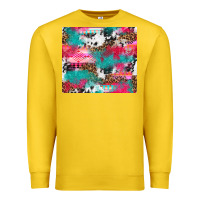 Lemon leopard cowhide pink turquoise glitter Premium Sweatshirt - NancyCooperArtShop