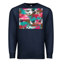 Navy leopard cowhide pink turquoise glitter Premium Sweatshirt - NancyCooperArtShop