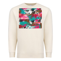 Sandshell leopard cowhide pink turquoise glitter Premium Sweatshirt - NancyCooperArtShop