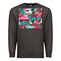 Smoke leopard cowhide pink turquoise glitter Premium Sweatshirt - NancyCooperArtShop