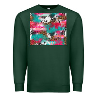 Sports Green leopard cowhide pink turquoise glitter Premium Sweatshirt - NancyCooperArtShop