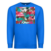 True Royal leopard cowhide pink turquoise glitter Premium Sweatshirt - NancyCooperArtShop