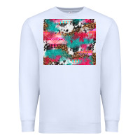White leopard cowhide pink turquoise glitter Premium Sweatshirt - NancyCooperArtShop