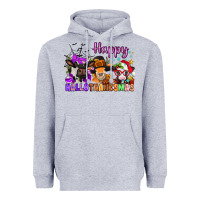Heather Grey happy hallothanksmas cows  nancy Heavyweight Hoodie - NancyCooperArtShop