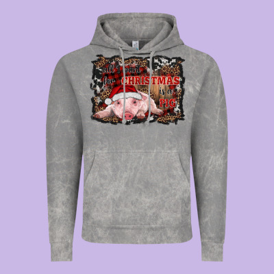 All I Want For Christmas Is A Pig Baby Vintage Hoodie Designed By Ranaportraitstore