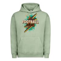 Pigment Oil Green Football vibes Urban Hoodie - NancyCooperArtShop