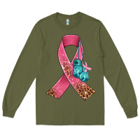 Army Green cancer ribbon and boxing gloves Long Sleeve Tee - AdoDesignShop