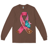 Chestnut cancer ribbon and boxing gloves Long Sleeve Tee - AdoDesignShop