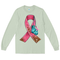 Matcha cancer ribbon and boxing gloves Long Sleeve Tee - AdoDesignShop