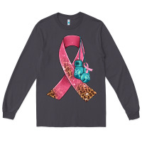Smoke cancer ribbon and boxing gloves Long Sleeve Tee - AdoDesignShop