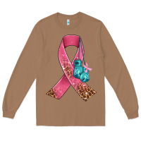 Toasted Coconut cancer ribbon and boxing gloves Long Sleeve Tee - AdoDesignShop