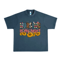 Midnight Navy nursing in my heart Urban Heavy Tee - FaDigitalArtStudio