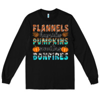 Black Flannels Hayrides Pumpkins Sweaters Bonfires Long Sleeve Tee - Artiststas