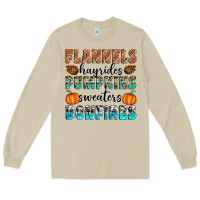 Mushroom Flannels Hayrides Pumpkins Sweaters Bonfires Long Sleeve Tee - Artiststas