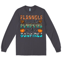 Smoke Flannels Hayrides Pumpkins Sweaters Bonfires Long Sleeve Tee - Artiststas