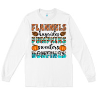 White Flannels Hayrides Pumpkins Sweaters Bonfires Long Sleeve Tee - Artiststas