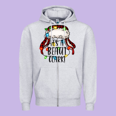 It's A Beaut Clark Christmas Vacation Zipper Hoodie Designed By Jasminsmagicworld