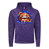 Cloud Purple leopard american flag lips Vintage Hoodie - Zillion Design Studio