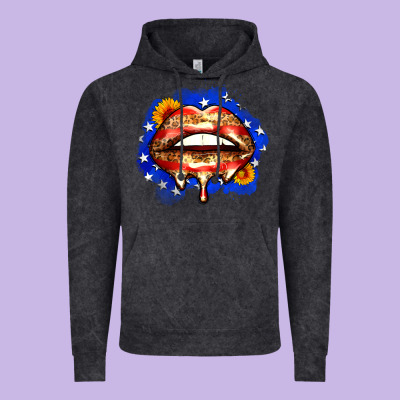 Leopard American Flag Lips Vintage Hoodie Designed By Zillion Design Studio