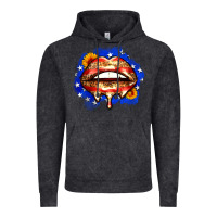 Leopard American Flag Lips Vintage Hoodie | Teevron