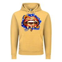 Vintage Mustard leopard american flag lips Vintage Hoodie - Zillion Design Studio