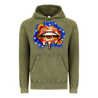 Vintage Olive leopard american flag lips Vintage Hoodie - Zillion Design Studio