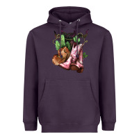 Plum cowgirl boots hat horns cactus Heavyweight Hoodie - NancyCooperArtShop