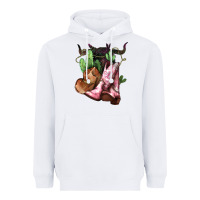 White cowgirl boots hat horns cactus Heavyweight Hoodie - NancyCooperArtShop