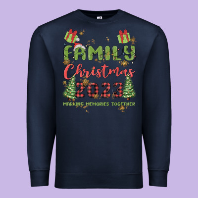Custom Family Christmas 2023 Marking Memories Toge Premium Sweatshirt Designed By Maliassmallbusiness